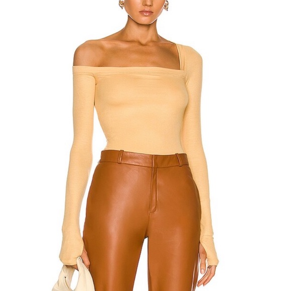 alix nyc hester bodysuit in butter - Picture 1 of 8